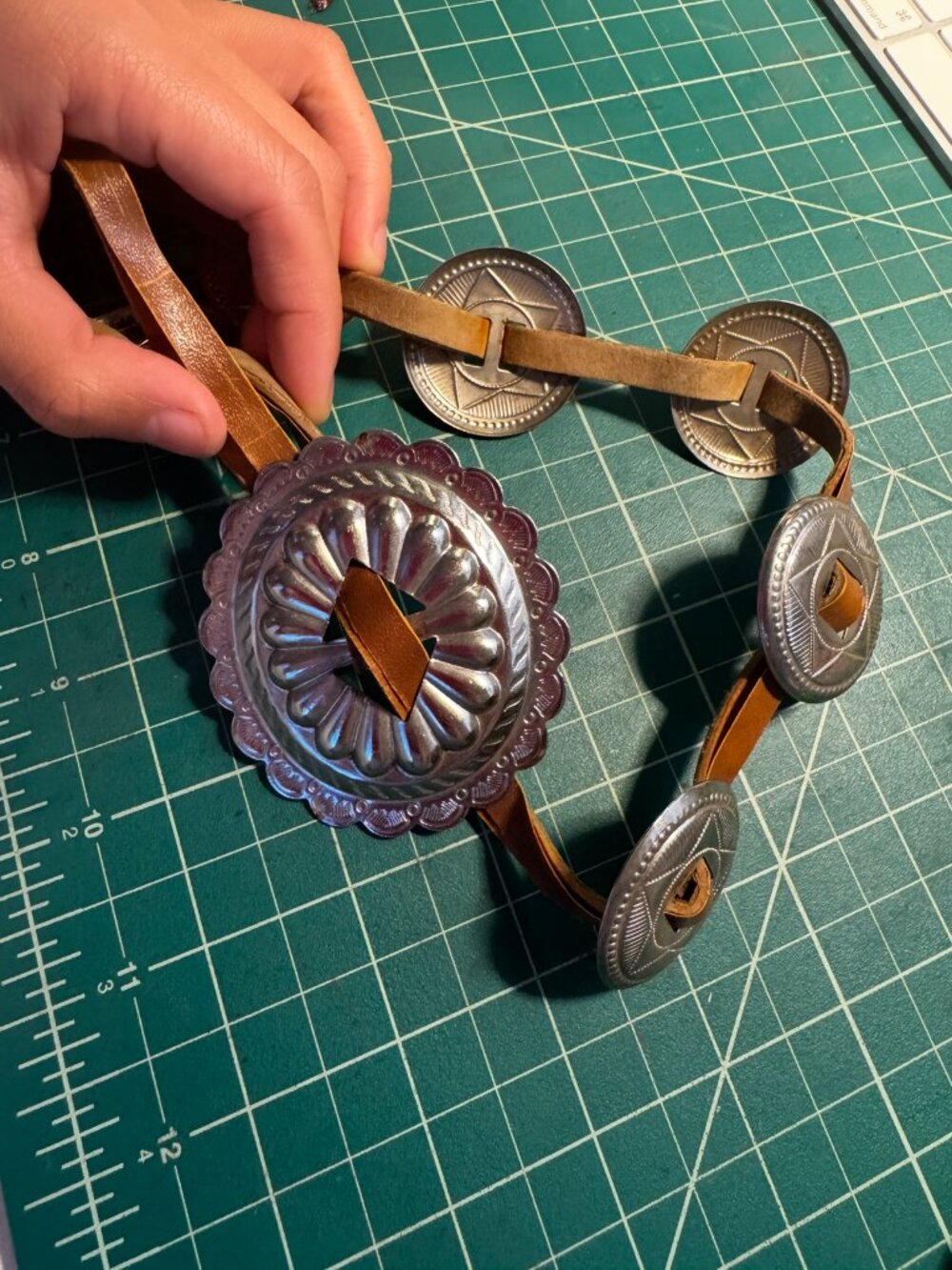 Antique Navajo Concho Belt or Hat band 27"